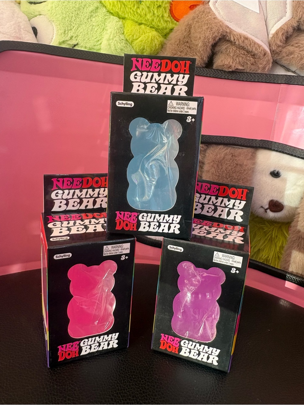 Gummy Bear Squishy in Blue, Pink or Purple